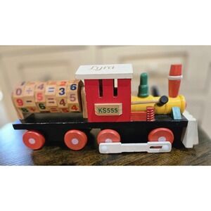 Wooden Toy Train with Alphabet Numbers and‎ Math Symbols